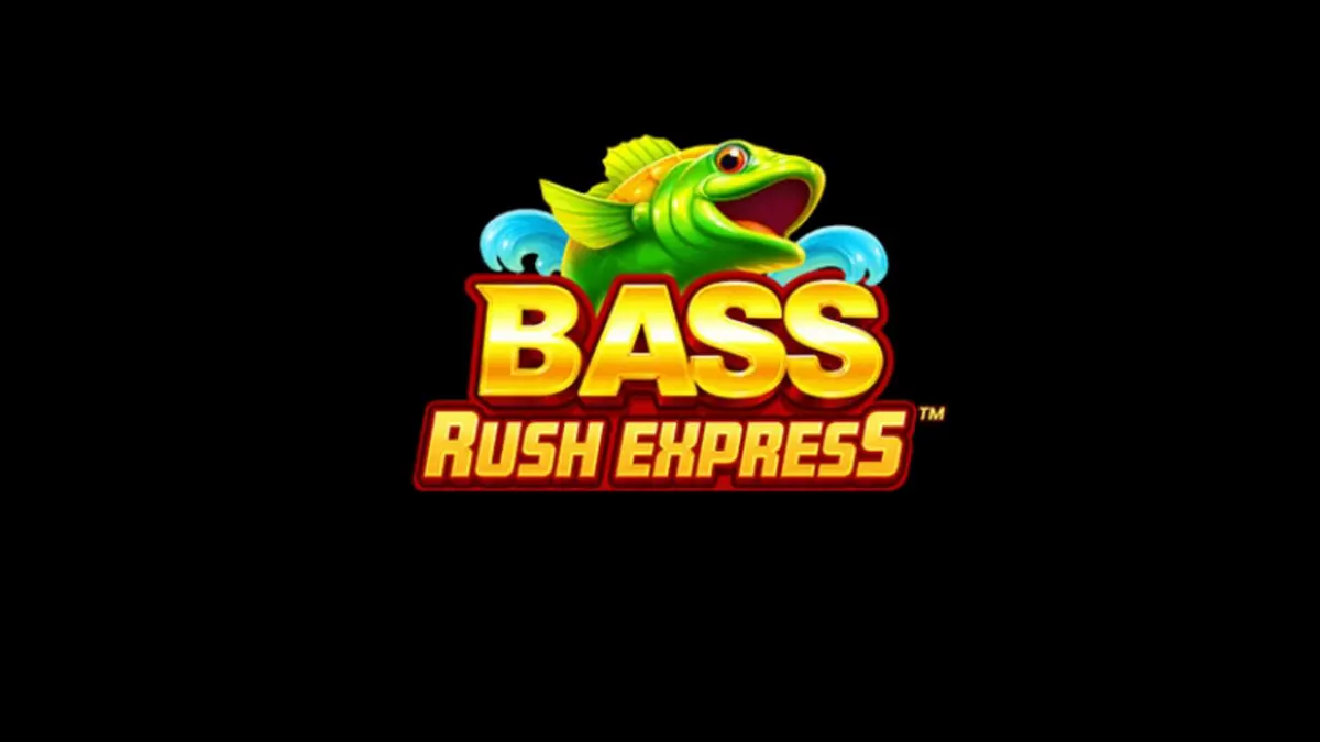 Interface do jogo de slot Bass Rush Express com tema de pesca